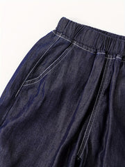 Girls Soft & Thin Denim Shorts Elastic High Waist Summer Style