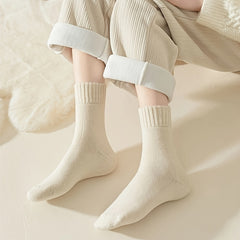 7 Pairs Warm Ribbed Mid Tube Socks for Women