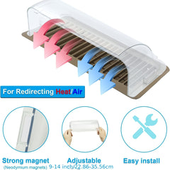 2 3pcs Adjustable Magnetic Heat And Air Deflector For Vents Sidewall