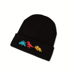 Kids' Windproof Dino Beanie Hat with Ear Protection