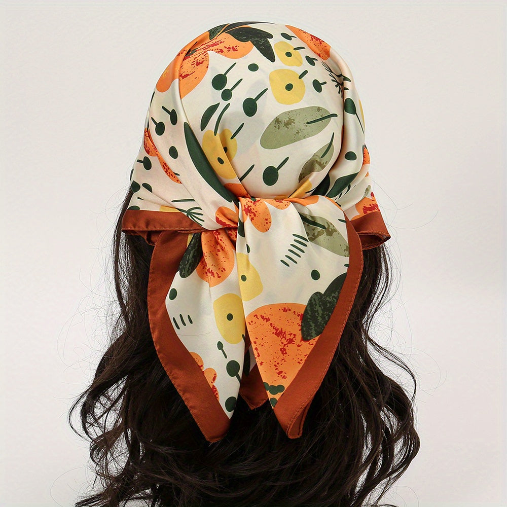 Vintage Flower Print Bandana Shawl Square Scarf Neckerchief