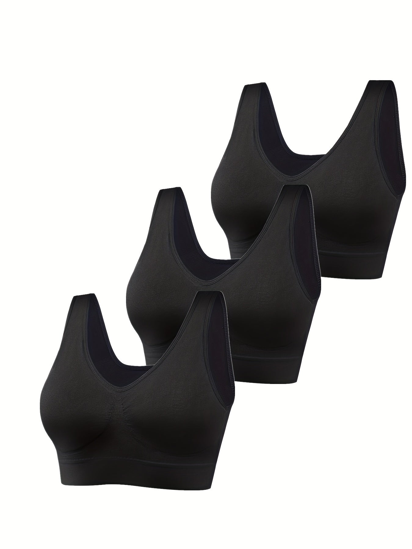 3 Pack Plus Size Seamless Non Padded Fitness Bra Set