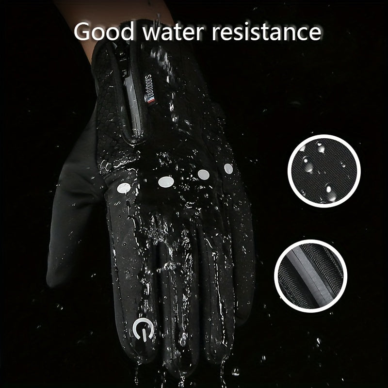 Winter Cycling Gloves Touch Screen Velvet Warm Waterproof Windproof Gloves