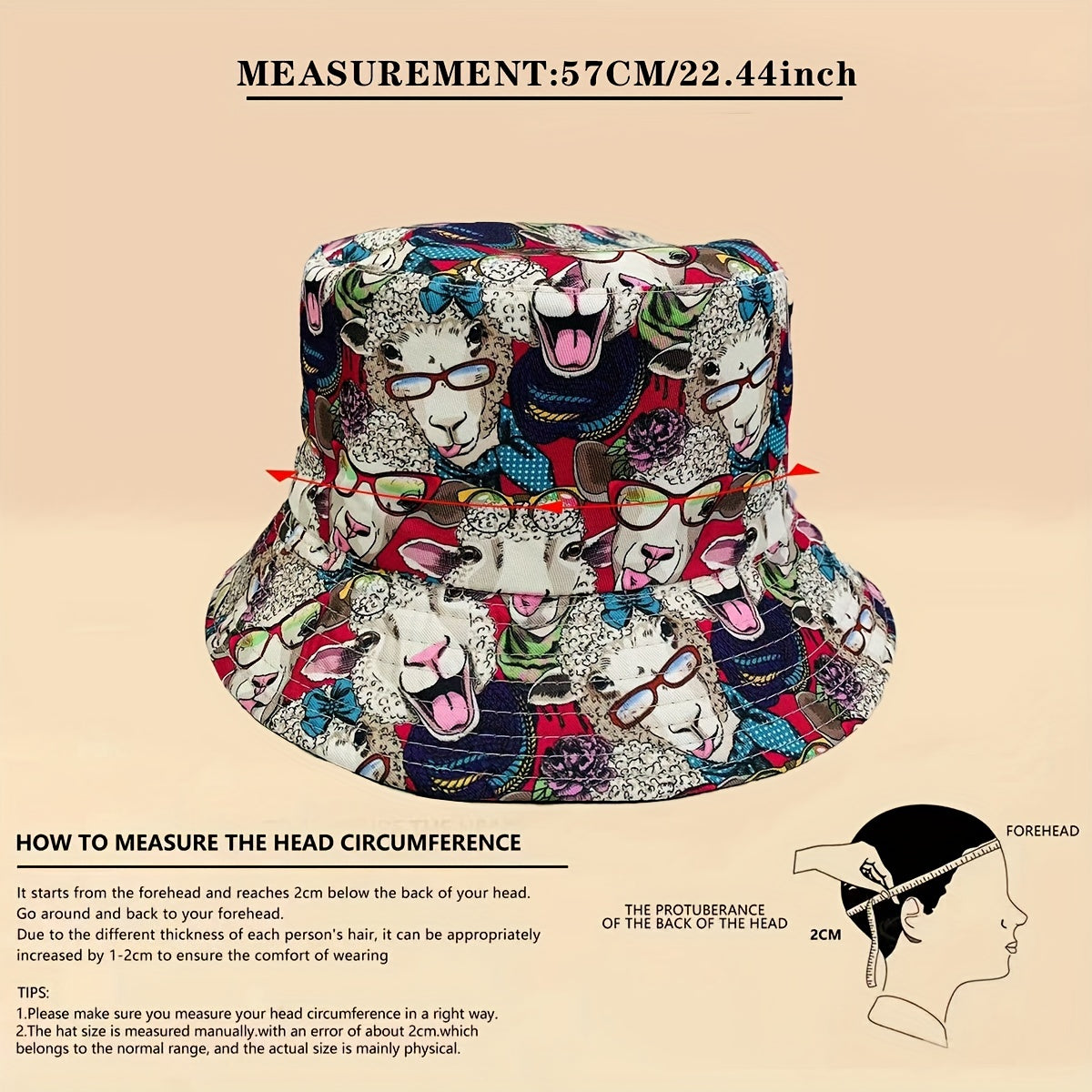 Hip Hop Animal Graffiti Double sided Foldable Bucket Hat