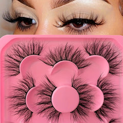 5 Pairs Fluffy False Eyelashes Thick Volume Faux Mink Lashes