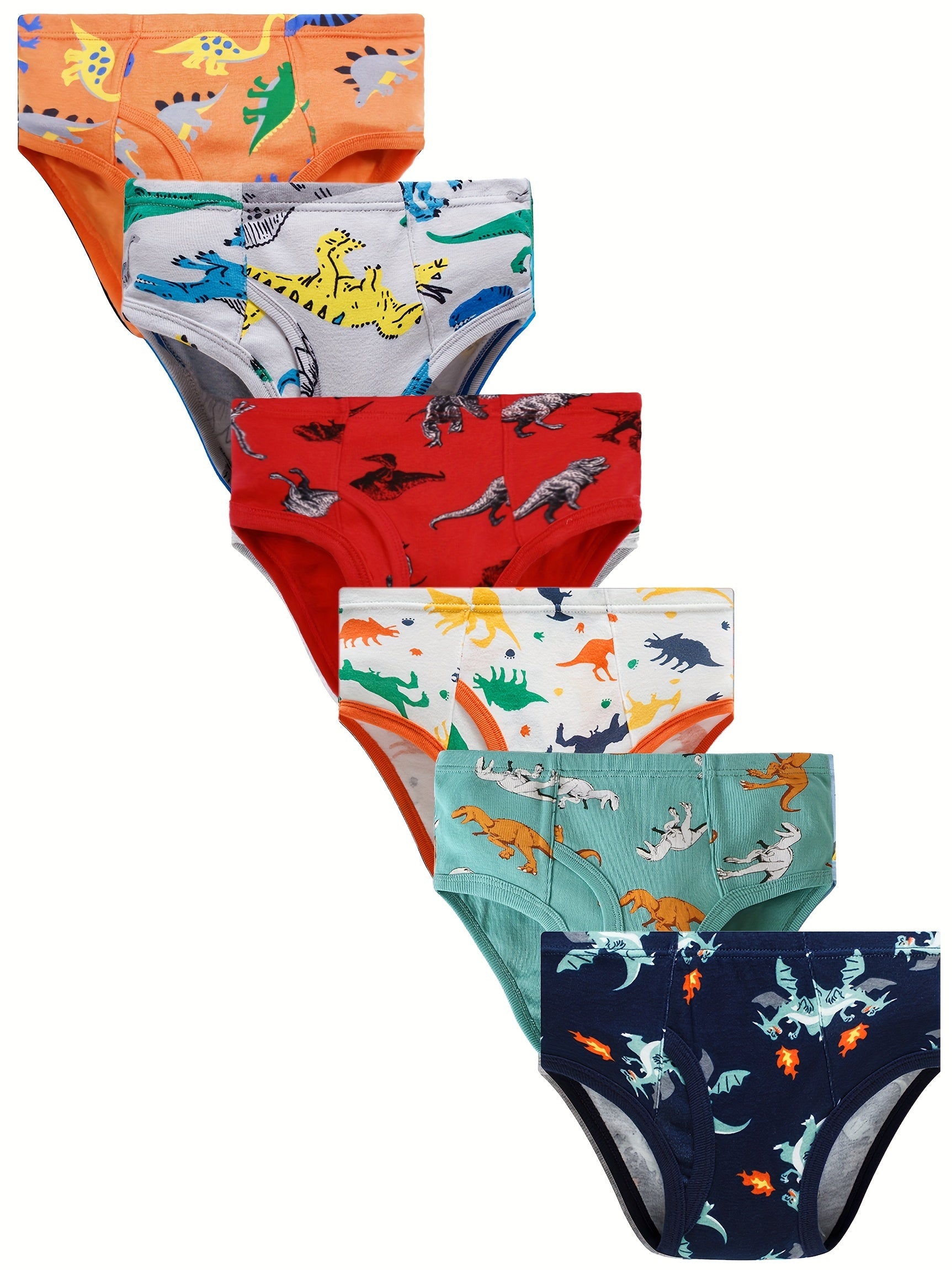 Boys Dino Briefs Shark Undies Trucks Pack of 6