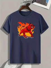 Dog Pattern Print Men's Sports T-shirt for Fitness Activities