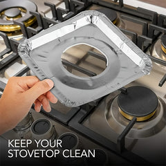 10pcs Disposable Aluminum Gas Stove Burner Cover Heat-Resistant Stove Lining