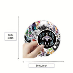 50pcs Vinyl Moth Stickers for Notebook Water Bottle