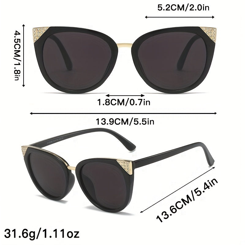 Rhinestone Cat Eye Sunglasses Gradient UV400