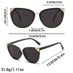 Rhinestone Cat Eye Sunglasses Gradient UV400