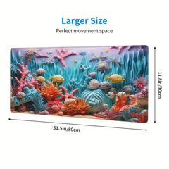 Sea World Gaming Mouse Pad Non Slip Rubber Base for Gamers Office and Home