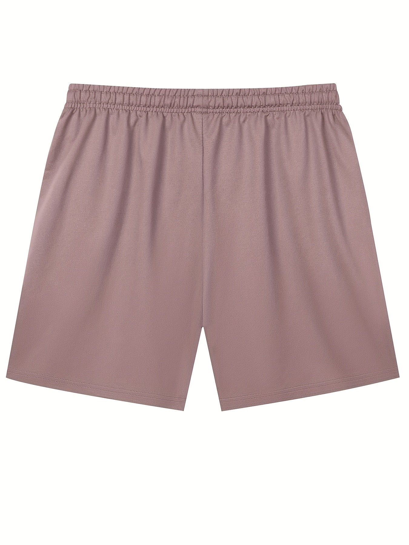 Men's Casual Solid Color Elastic Waist Drawstring Shorts for Summer
