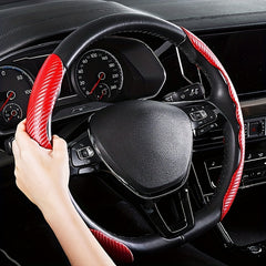 2pcs Carbon Fiber Car Steering Wheel Cover for 15inch Auto Accessories