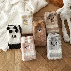 Cartoon Fuzzy Leg Warmers Over The Knee Socks Women's Stockings