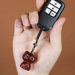 Sandalwood Cat Keychain for Men and Women