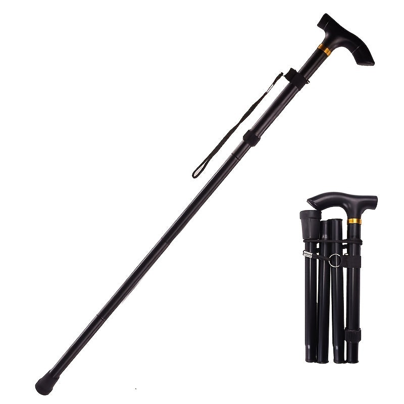 Aluminum Folding Trekking Pole Telescopic Walking Stick for Elderly Climbing