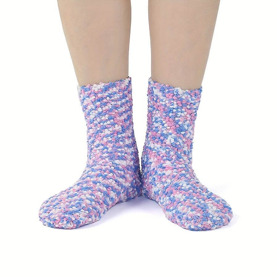 2 Pairs Pompom Fuzzy Socks Warm Mid Tube Women's Stockings