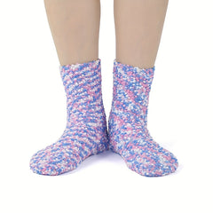 2 Pairs Pompom Fuzzy Socks Warm Mid Tube Women's Stockings