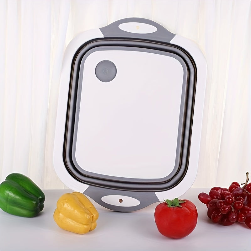 Outdoor Camping Foldable Cutting Board with Sink & Bucket