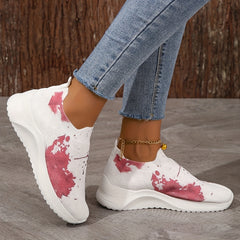 Women's Blood Printed Sneakers Halloween Sock Shoes