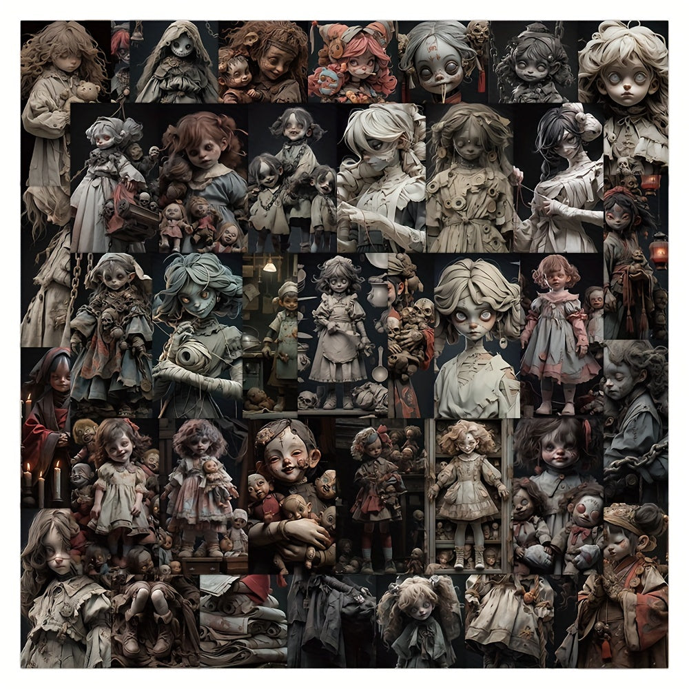 60pcs Horror Doll Graffiti Stickers Waterproof DIY Creative Toys