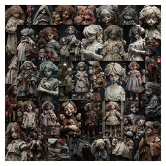 60pcs Horror Doll Graffiti Stickers Waterproof DIY Creative Toys