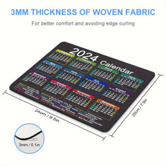 Mouse Pad Calendar Non-slip Rubber Base Waterproof Mouse Pad