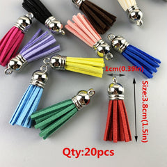 20pcs Random Faux Leather Tassel Keychain Cellphone Straps DIY Home Decor