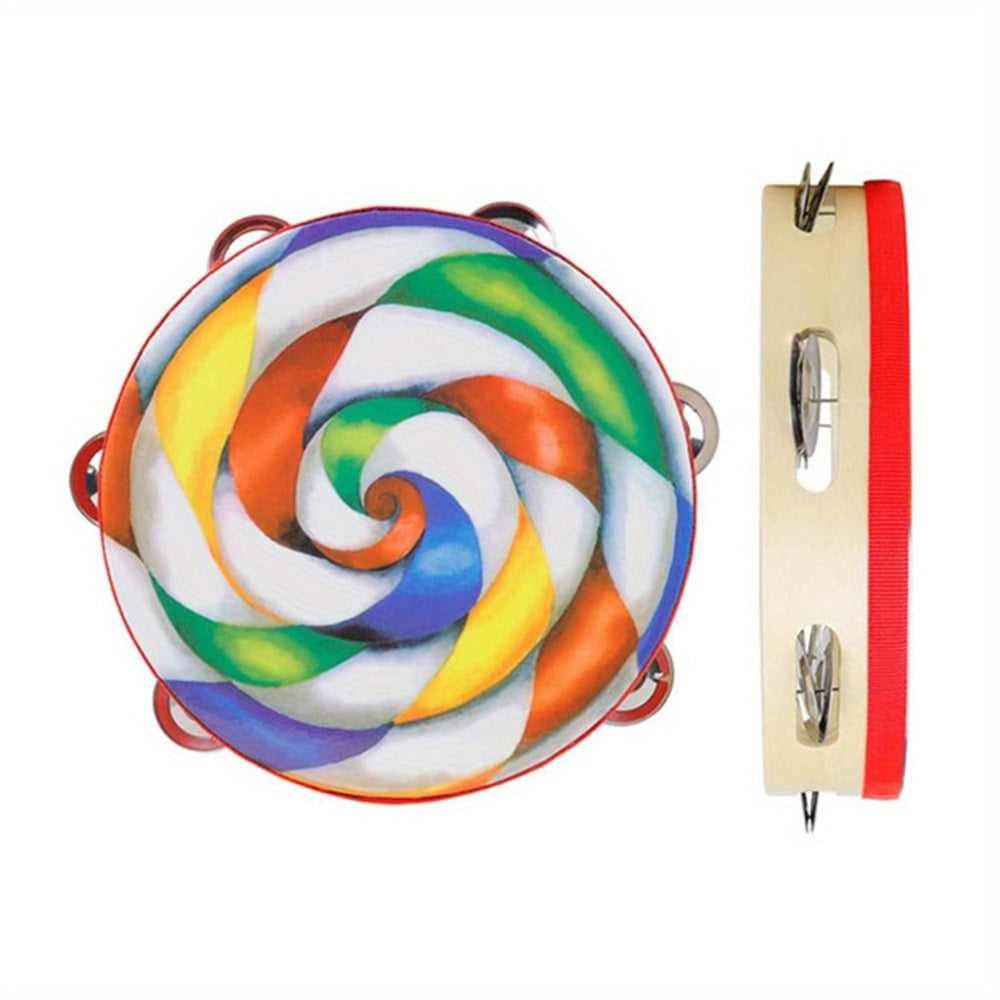 10" Lollipop Single Row Hand Rattle Drum - Griff Musical Instrument