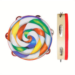 10" Lollipop Single Row Hand Rattle Drum - Griff Musical Instrument