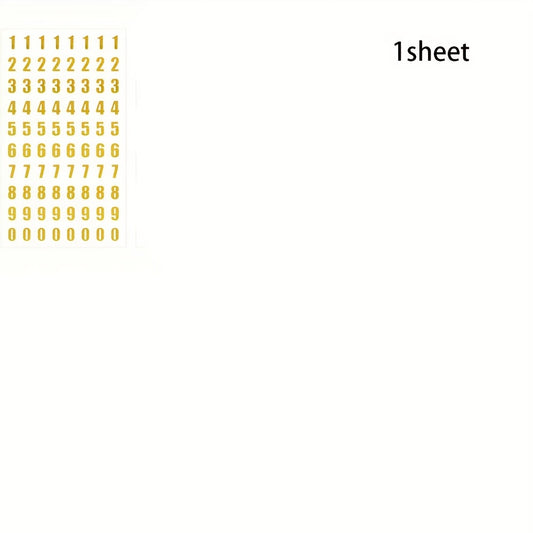8 Sheets Golden Small Number Stickers 0-9 Self Adhesive for Graduation Cap DIY