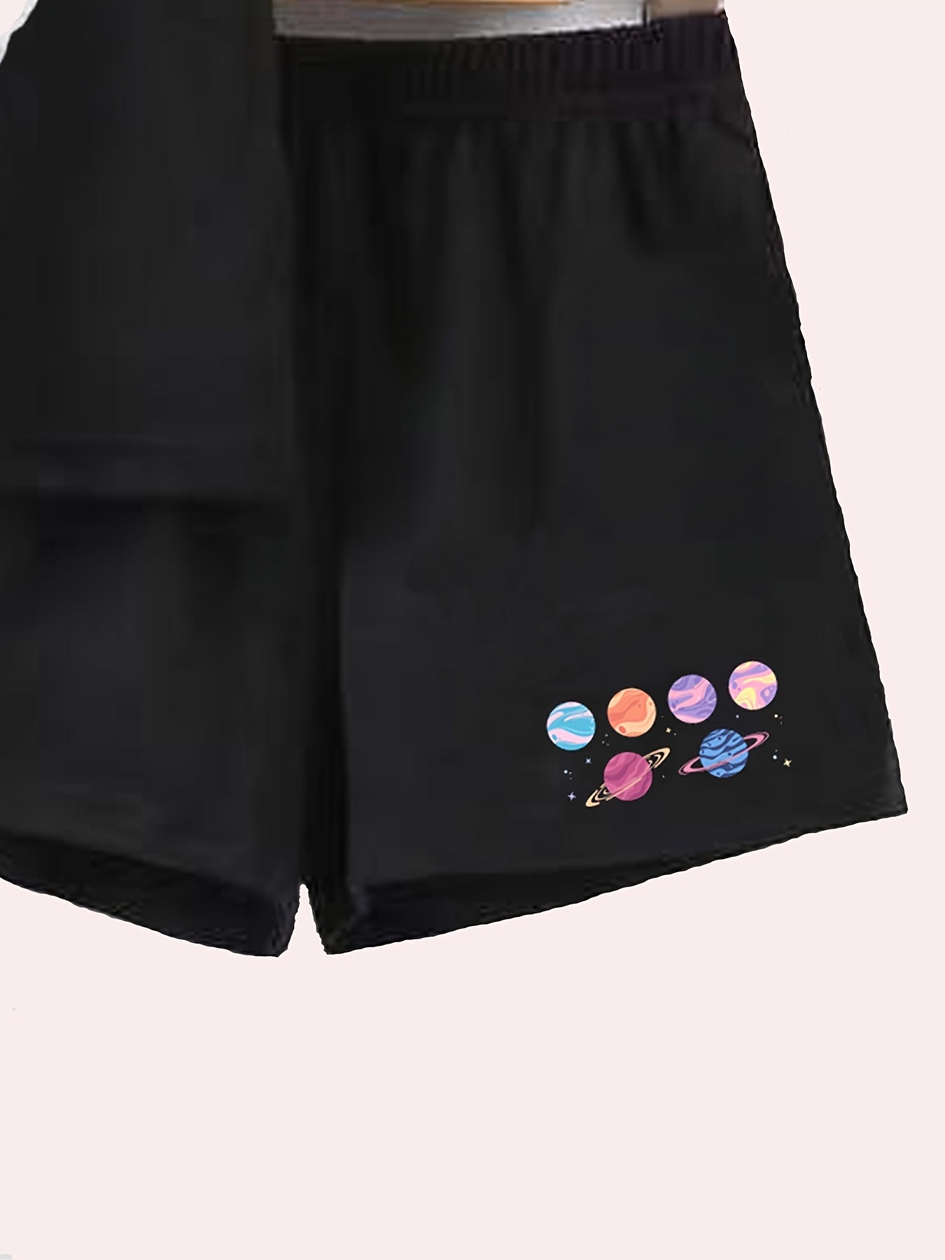 Boy's Astronaut Planet Print 2pcs T shirt & Shorts Set