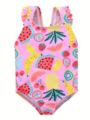 One Piece Fruit Graphic Swimsuit for Girls