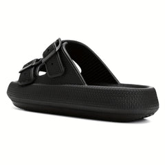 Men's Cozy Slippers with Double Hook & Loop Fasteners