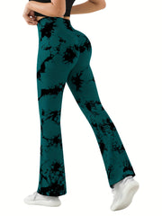 Tie Dye Seamless Flared Pants High Waist Yoga Leggings