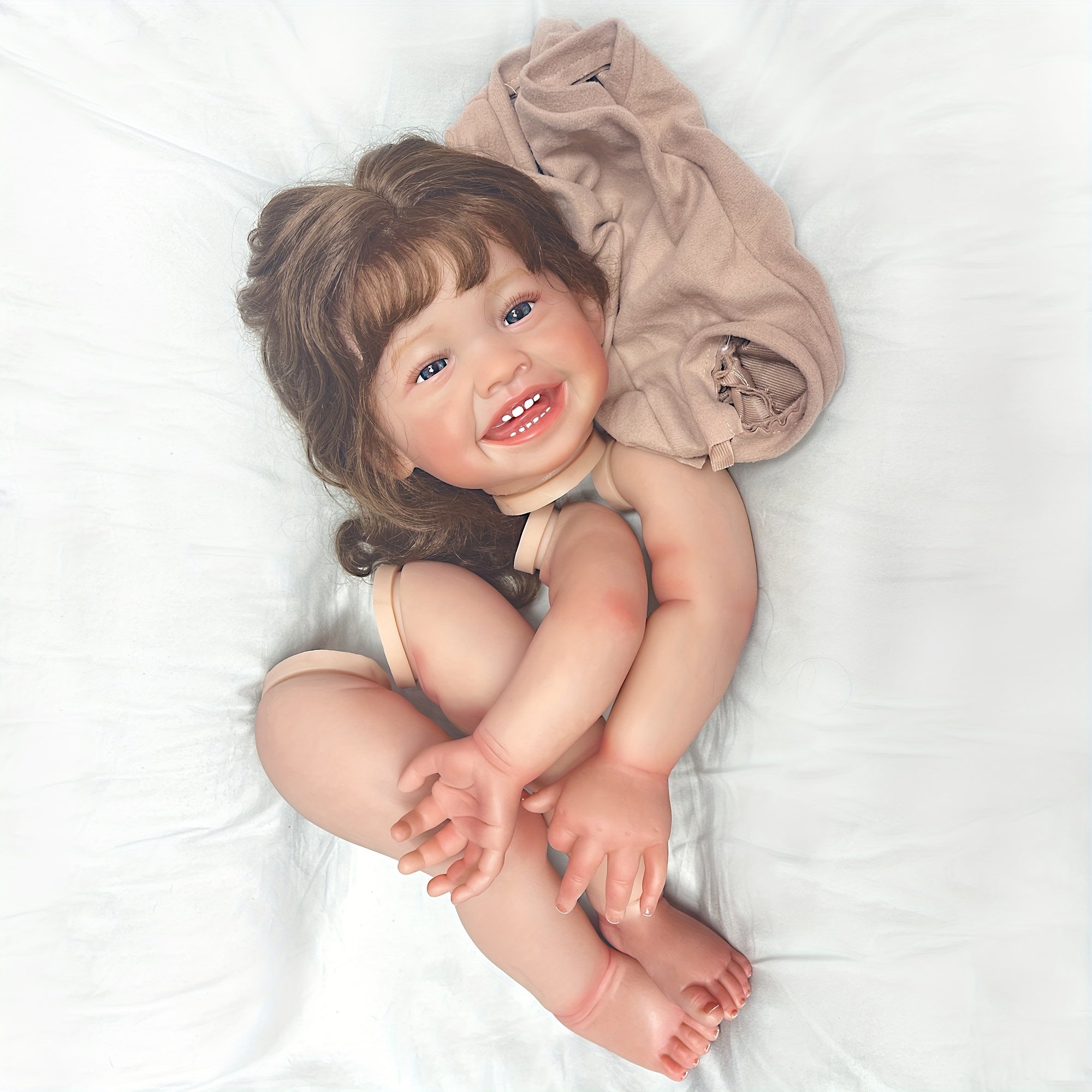 Artist Paint Reborn Doll Kit with Rooted Hair for Family Birthday Christmas