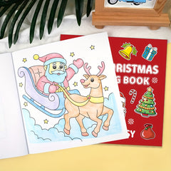 Christmas Coloring Book with Stickers - Single Sided Designs