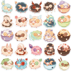 50pcs Magical Lamb Waterproof Stickers for Desserts