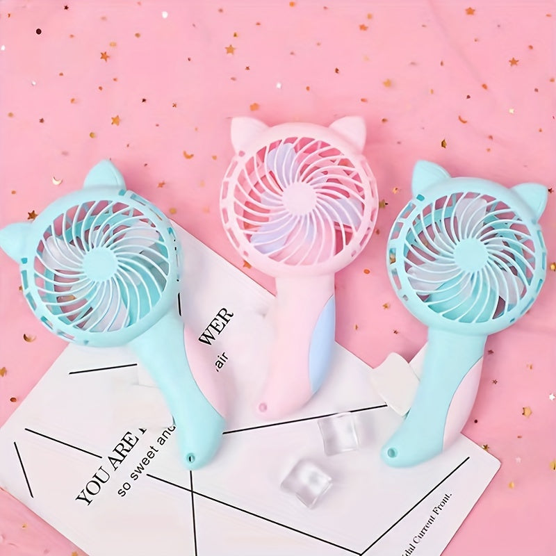 Mini Handheld Cat Ear Cartoon Cooling Fan Toy