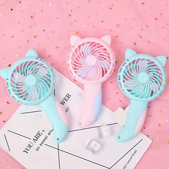Mini Handheld Cat Ear Cartoon Cooling Fan Toy