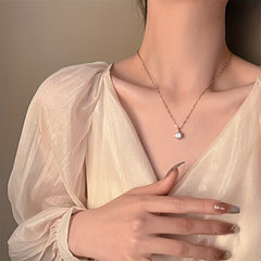 Minimalist Sparkling Rhinestone Pendant Necklace Clavicle Chain For Girls