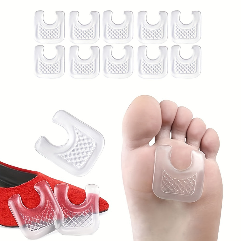 10pcs Waterproof Gel Callus Pads - Reusable Toe Cushions for Rubbing