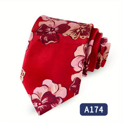 Men's Rose Flower Jacquard Woven Business Tie