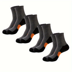 Men's Mid Crew Sport Socks 4 Pairs Basketball Cotton Blend