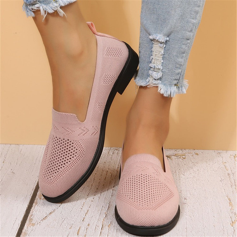Women's Breathable Mesh Slip-On Sneakers Solid Shoes