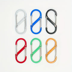 6pcs S-shaped Carabiner Outdoor Aluminum Buckle Set