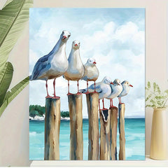 Seagull 40 64x50 Unframed DIY Acrylic Painting by Numbers Kit