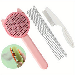 3 Pack Cat Grooming Kit Slicker Brush & Comb for Small & Large Breeds