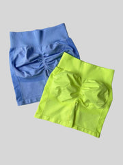 2pcs High Waist Yoga Shorts Tummy Control Skinny Running Workout Activewear